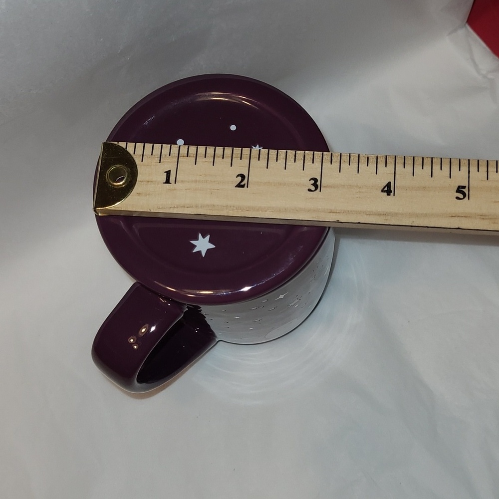DAVID’S TEA Nordic Mug Purple Plum White Seal Gold Stars Design Winter Snow - Picture 7 of 8